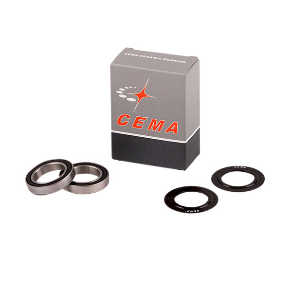 [SRC-BB-S009S-B] Juego de rodamientos de Piezas de Repuesto para CEMA 24 mm BB (Negro, Acero Inoxidable)